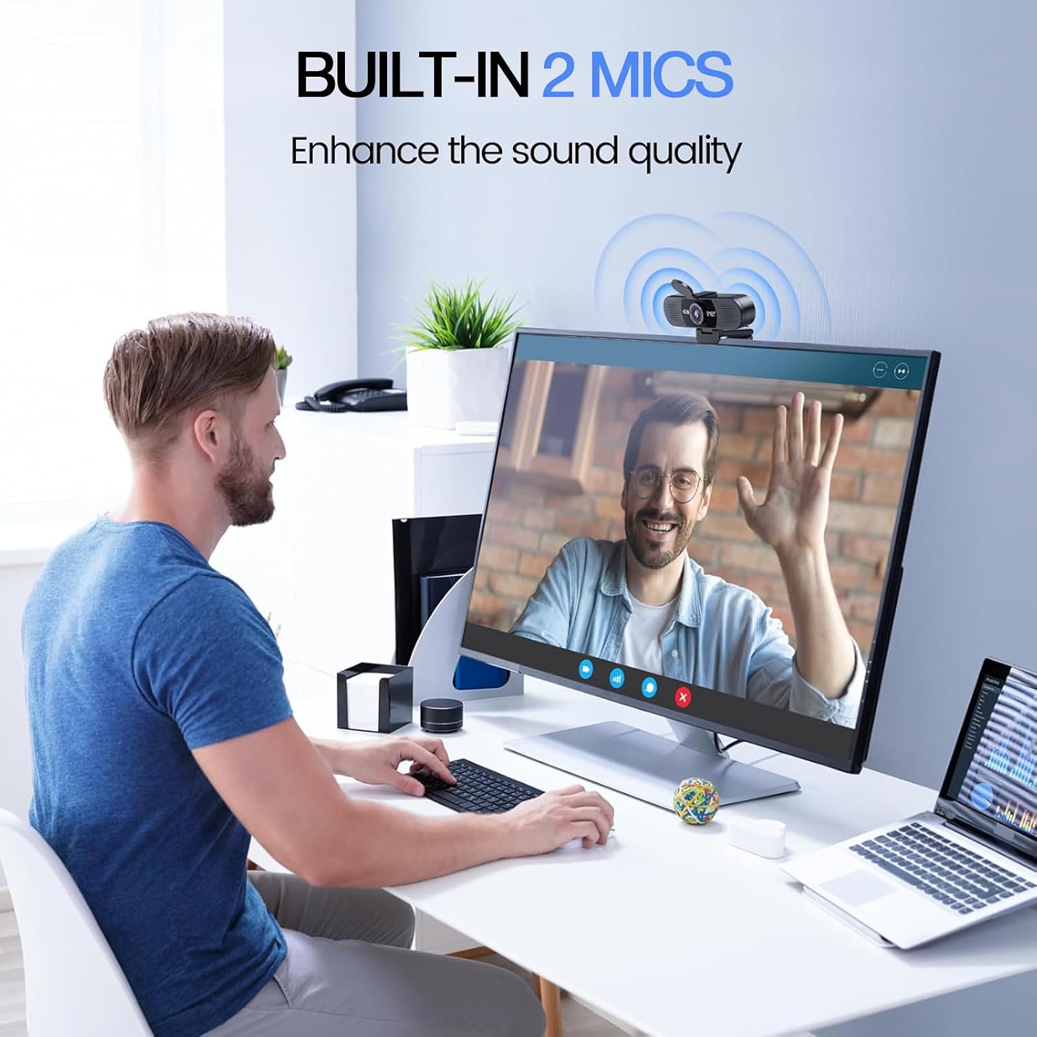 EMEET C960 1080P Webcam with Microphone, 2 Mics, 90° FOV, Computer Camera - Image 3