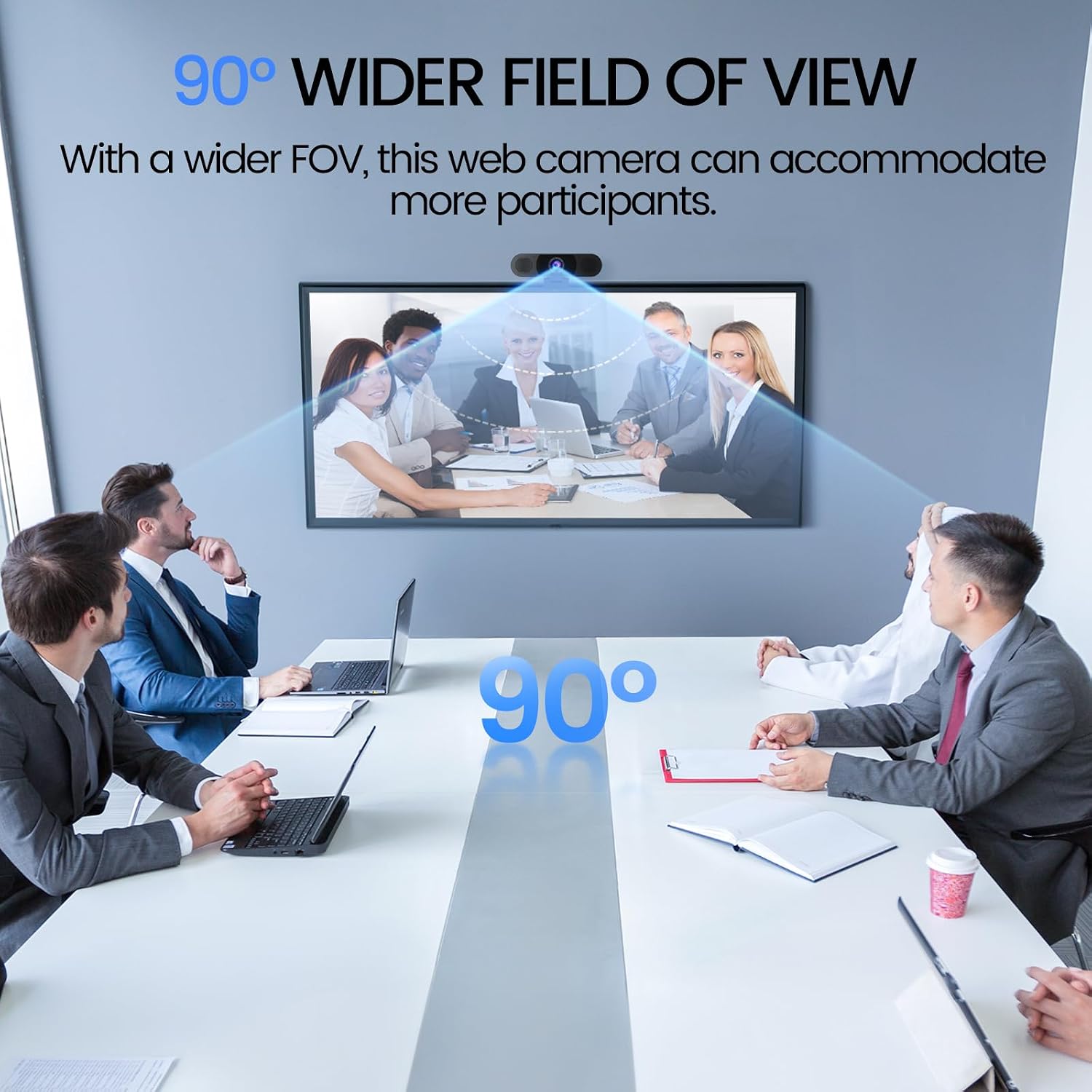 EMEET C960 1080P Webcam with Microphone, 2 Mics, 90° FOV, Computer Camera - Image 4