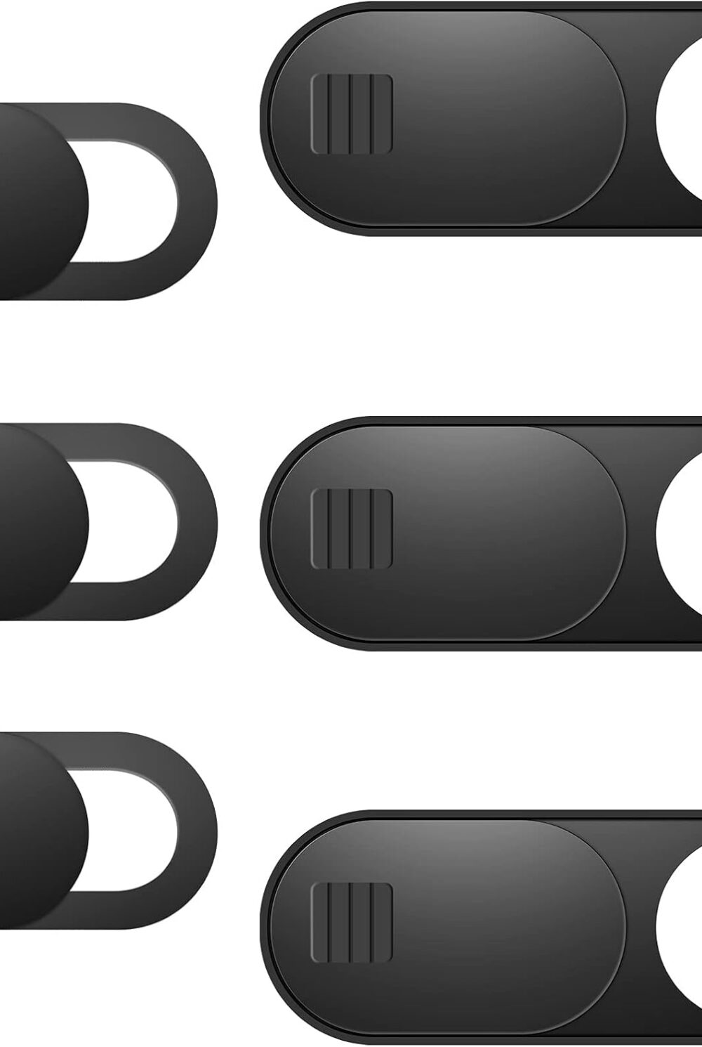 Laptop Camera Cover Slide, Phone Camera Cover Slide, 6 Pack Ultra Thin Webcam Cover Slide for Laptop, Desktop, PC, Tablet, Smartphone, Protect Your Privacy and Security(Black)