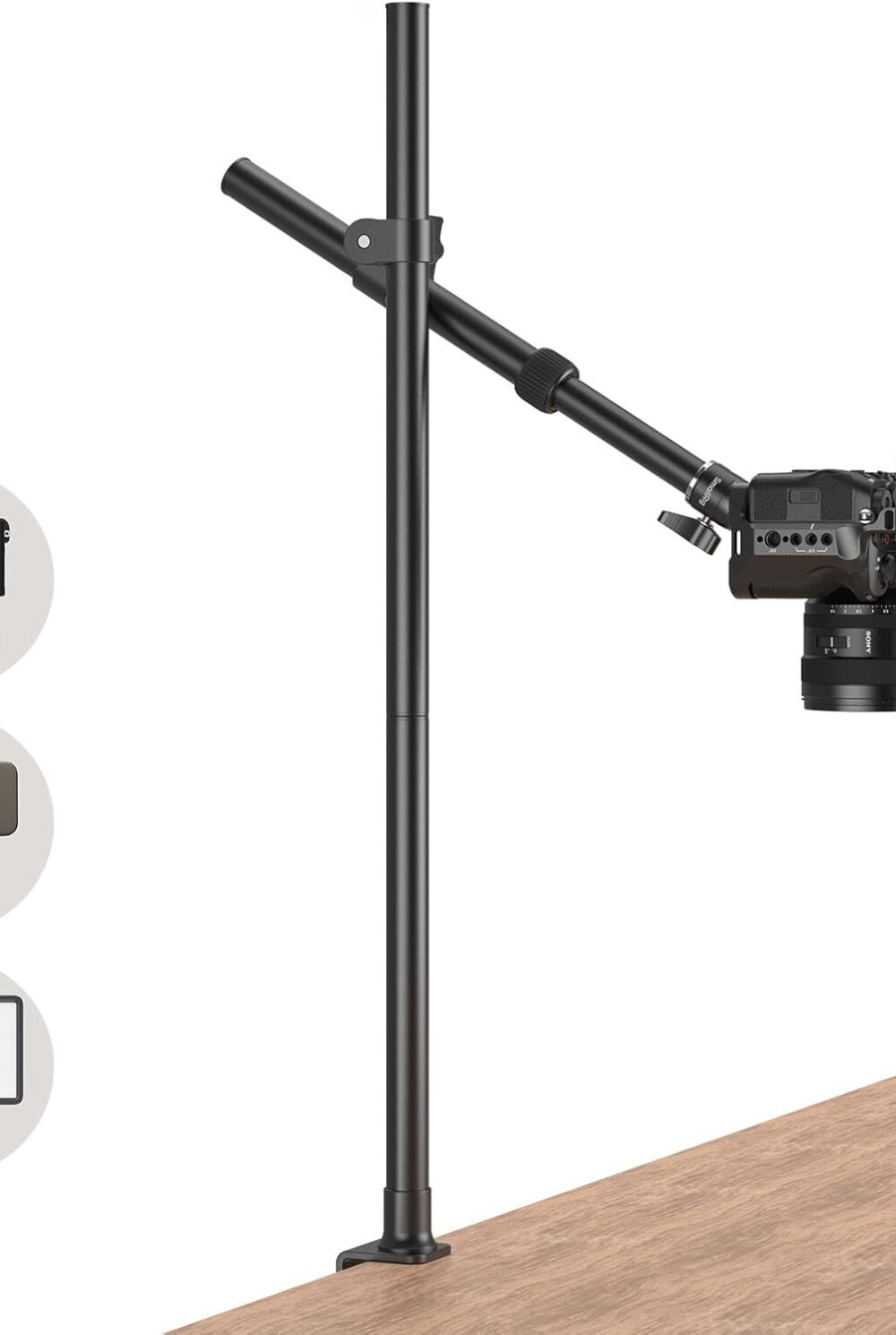 SMALLRIG Camera Desk Mount, Overhead Camera Arm Stand for Desk