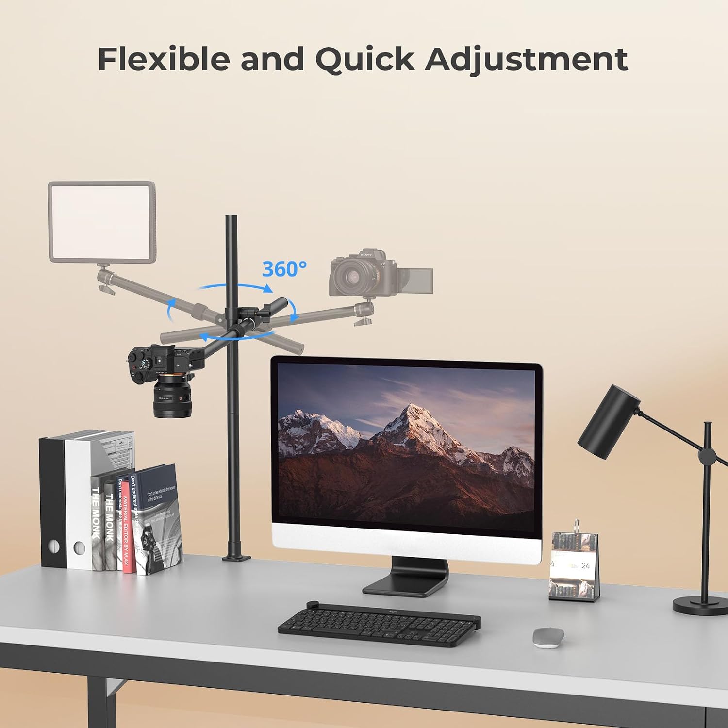 SMALLRIG Camera Desk Mount, Overhead Camera Arm Stand for Desk - Image 3