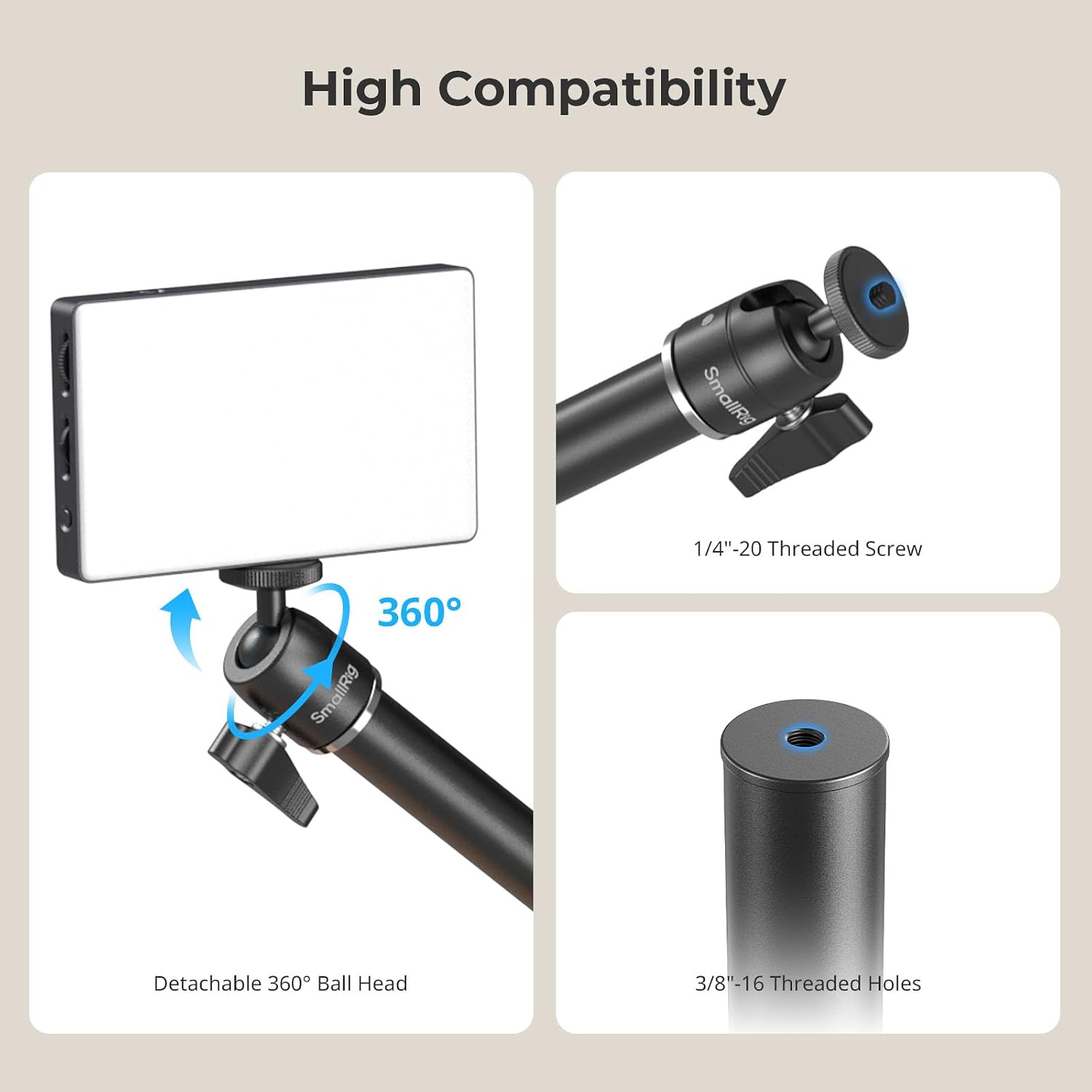 SMALLRIG Camera Desk Mount, Overhead Camera Arm Stand for Desk - Image 5