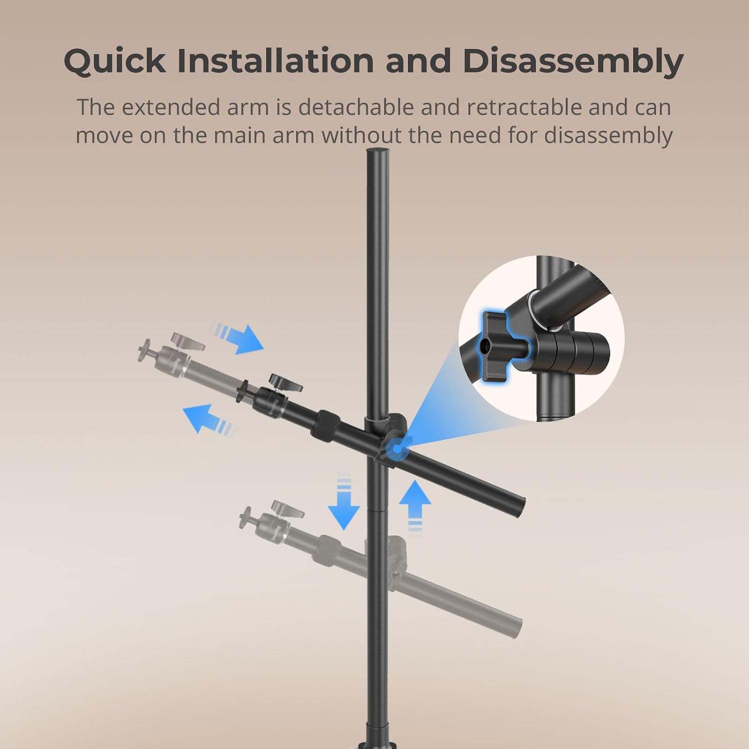 SMALLRIG Camera Desk Mount, Overhead Camera Arm Stand for Desk - Image 6