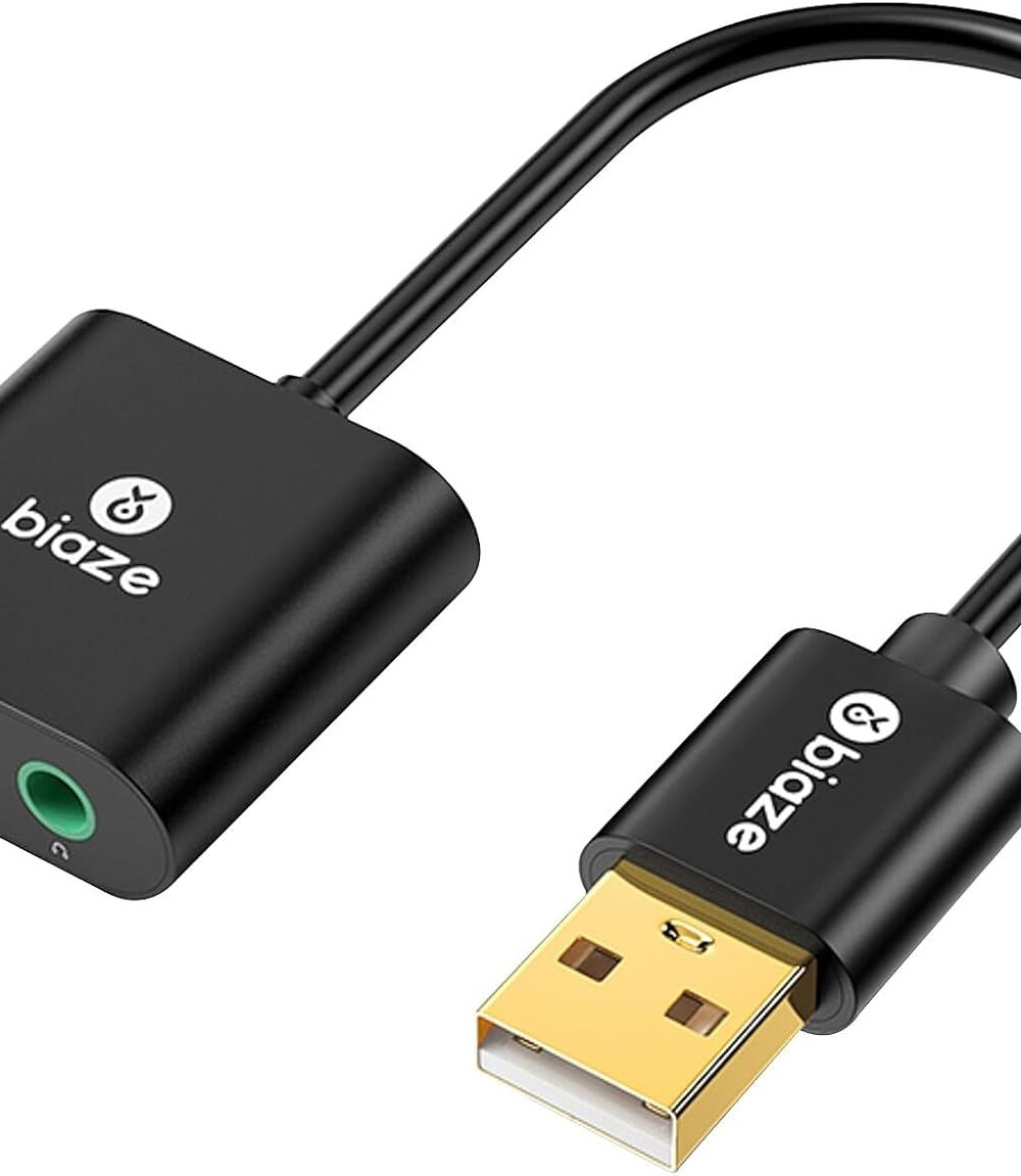 USB Audio Adapter USB Sound Card for PC/Computer/Laptops/PS5/PS4