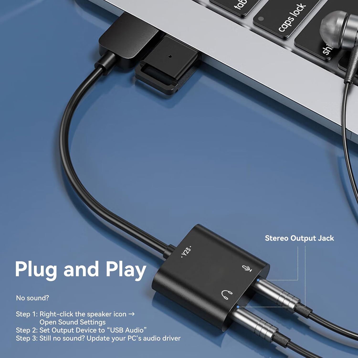 USB Audio Adapter USB Sound Card for PC/Computer/Laptops/PS5/PS4 - Image 5