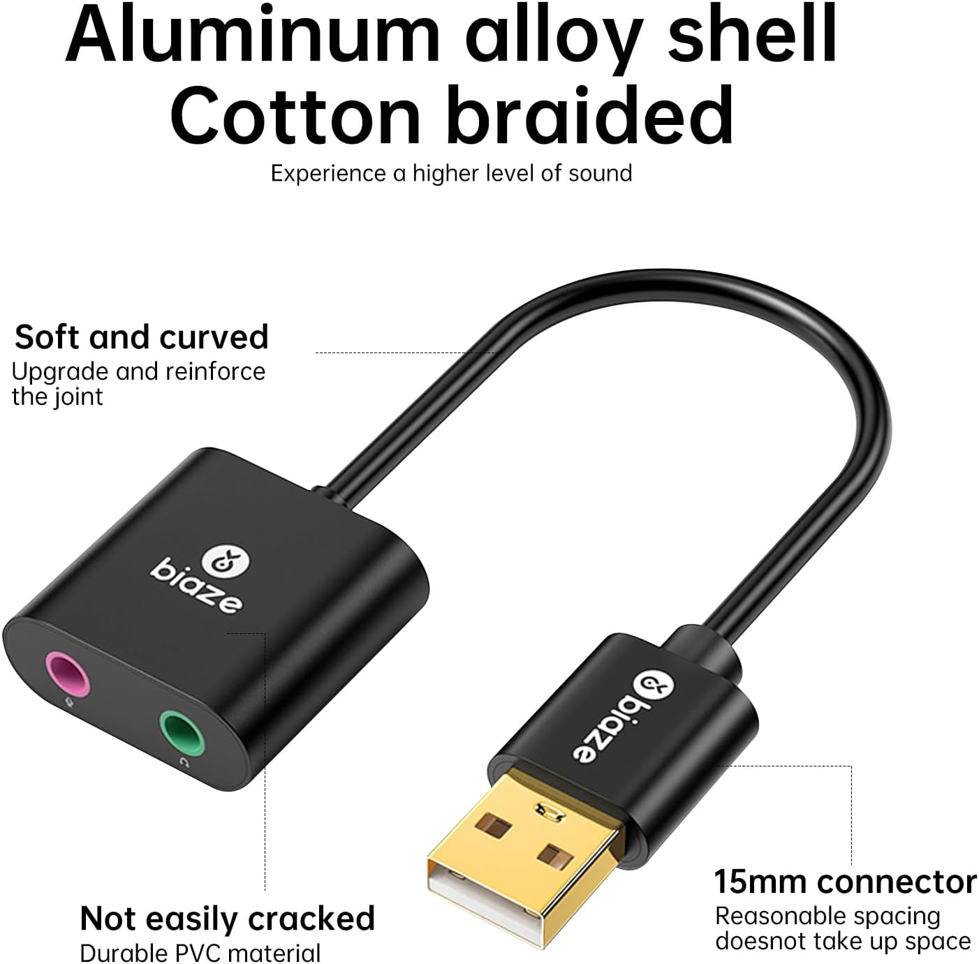 USB Audio Adapter USB Sound Card for PC/Computer/Laptops/PS5/PS4 - Image 6